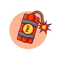 Dynamite Bomb Cartoon Vector Icon Illustration. Art  Object Icon Concept Isolated Premium Vector. Flat Cartoon  Style