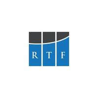 RTF letter logo design on WHITE background. RTF creative initials letter logo concept. RTF letter design. vector