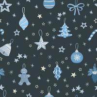 vector patrón moderno sin costuras con mano colorida dibujar ilustración de decoraciones navideñas. para papel tapiz, estampado textil, rellenos, página web, texturas superficiales, papel envolvente, diseño de presentación
