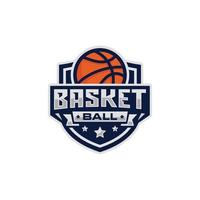 logotipo del emblema del equipo de baloncesto vector