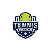 diseño de logotipo de emblema de tenis vector