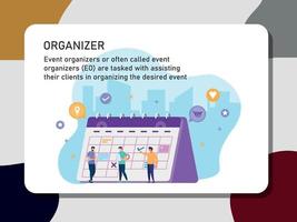 illustration design of a group at work organizing an event vector