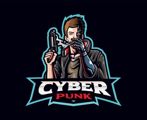 Cyberpunk mascot logo design