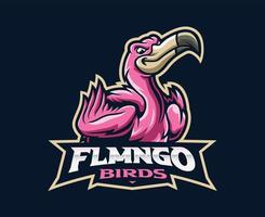 Flamingo mascot logo design vector