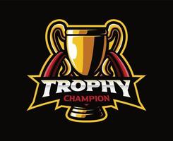 Trophy emblem design template vector