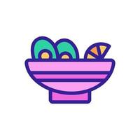 Fish soup icon vector. Isolated contour symbol illustration vector