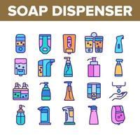 Soap Dispenser Tool Collection Icons Set Vector