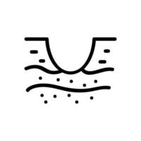dug hole in ground icon vector outline illustration