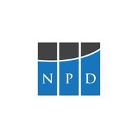 pt. NPD letter design.NPD letter logo design on WHITE background. NPD creative initials letter logo concept. NPD letter design.NPD letter logo design on WHITE background. N vector