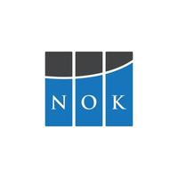 NOK letter logo design on WHITE background. NOK creative initials letter logo concept. NOK letter design. vector