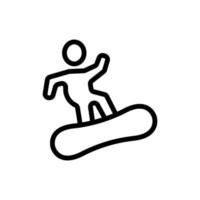 snowboarder esquiador icono vector contorno ilustración