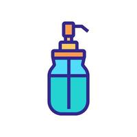 liquid soap can with dispenser icon vector outline illustration