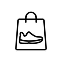 paper bag shoe purchase icon vector outline illustration