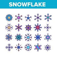 Snowflake Tracery Collection Icons Set Vector