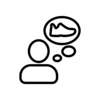 thoughts on new shoes icon vector outline illustration