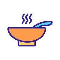 Hot soup icon vector. Isolated contour symbol illustration vector