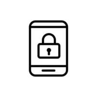 Lock the phone icon vector. Isolated contour symbol illustration vector