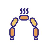 tasty Smoked meat icon vector. Isolated contour symbol illustration vector