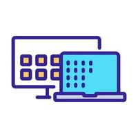 communication tv and laptop icon vector outline illustration