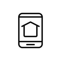 The function home in the phone icon vector. Isolated contour symbol illustration vector