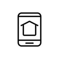 The function home in the phone icon vector. Isolated contour symbol illustration vector