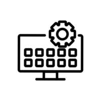 tv setup panel icon vector outline illustration