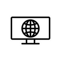 tv Internet icon vector outline illustration