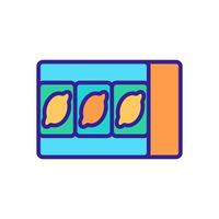 three lemons slot icon vector outline illustration