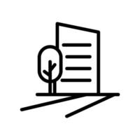 trees in the apartment complex icon vector. Isolated contour symbol illustration vector