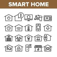 Collection Smart Home Thin Line Icons Set Vector