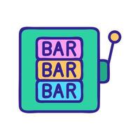 slot with word bar icon vector outline illustration