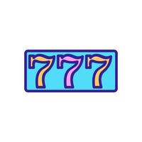 slot three sevens icon vector outline illustration