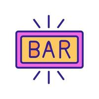 shining lettering bar icon vector outline illustration