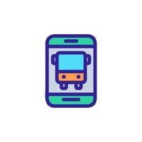 The transport app in the phone icon vector. Isolated contour symbol illustration vector