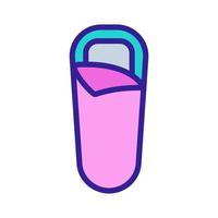 ajar cocoon sleeping bag icon vector outline illustration