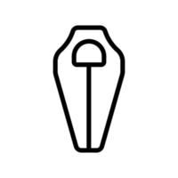 narrowed down cocoon sleeping bag icon vector outline illustration