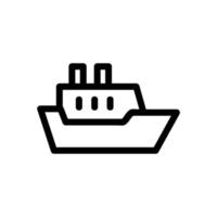 vector de icono de barco. ilustración de símbolo de contorno aislado