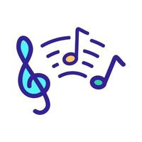 clave musical y vector de notas de icono de icono. ilustración de símbolo de contorno aislado