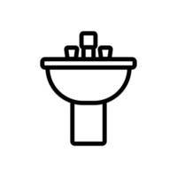 Sink icon vector. Isolated contour symbol illustration vector