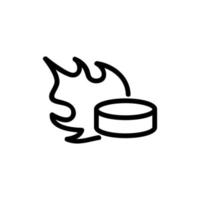 puck, fire icon vector. Isolated contour symbol illustration vector