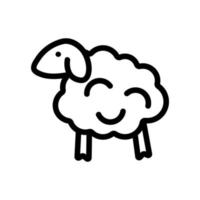 cuente el vector del icono de las ovejas. ilustración de símbolo de contorno aislado