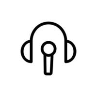 microphone and headphones icon vector. Isolated contour symbol illustration vector
