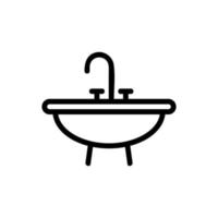 Sink icon vector. Isolated contour symbol illustration vector