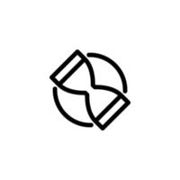 Vector sign of the Hourglass symbol is isolated on a white background. Hourglass icon color editable.