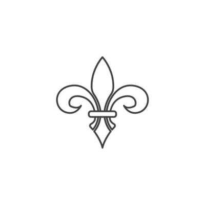 Vector sign of the fleur de lis heraldic symbol is isolated on a white background. fleur de lis heraldic icon color editable.