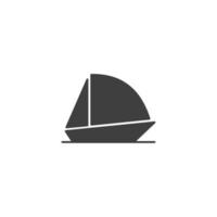 el signo vectorial del símbolo de vela está aislado en un fondo blanco. color de icono de navegación editable. vector