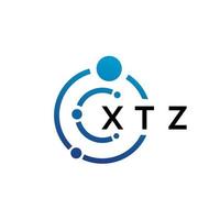 XTZ letter technology logo design on white background. XTZ creative initials letter IT logo concept. XTZ letter design. vector
