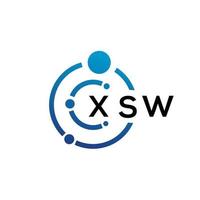 XSW letter technology logo design on white background. XSW creative initials letter IT logo concept. XSW letter design. vector