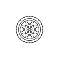 Vector sign of the Car wheels symbol is isolated on a white background. Car wheels icon color editable.