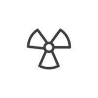 Vector sign of the Radiation symbol is isolated on a white background. Radiation icon color editable.